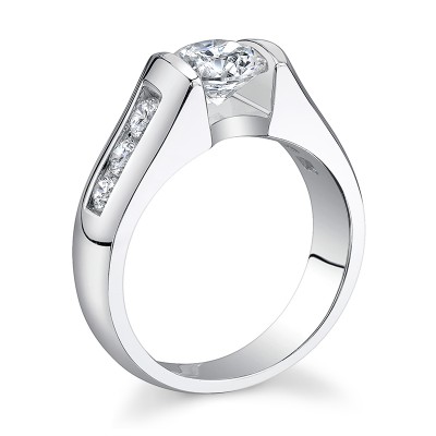 Titanium 5mm Beveled Wedding Band Ring w/ Brushed Center