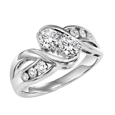 14K Diamond Two Stone Ring 1/2 ctw TWO3007/50