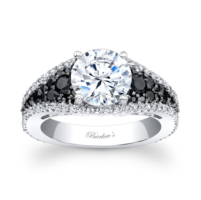 14K White Gold Vintage Princess Cut Halo Engagement Ring