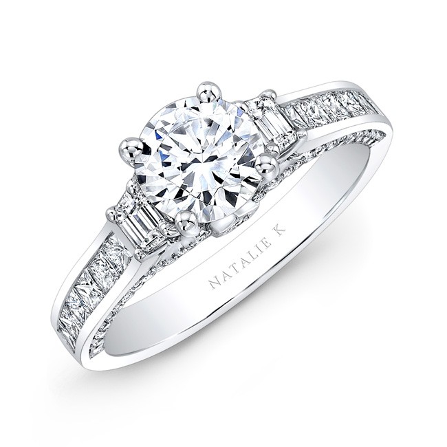 18K White Gold Channel Set Engagement Ring With 18K White Gold – Derco  Diamonds