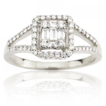 Round and Baguette Diamond Ring (0.45 ct. tw.)